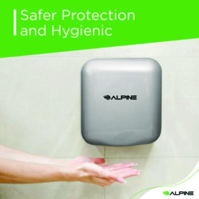 Hemlock Commercial Automatic 120V Hand Dryer, 6.68 x 11.41 x 12.31, Chrome