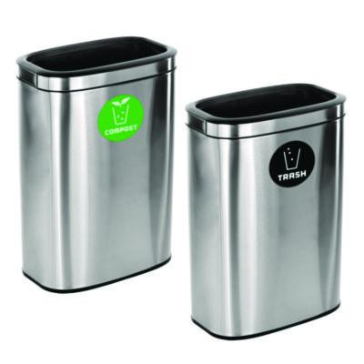 10.5 Gallon Compost And Trash Station, Brushed Stainless Steel