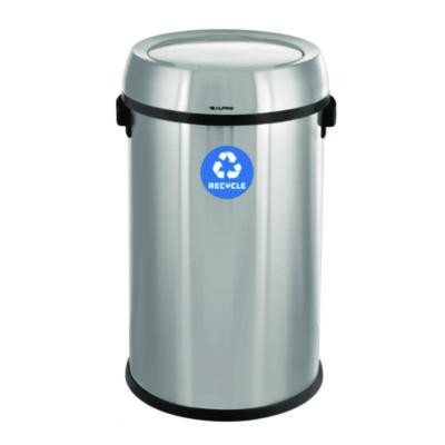 17 Gallon Stainless Steel Indoor Recycling Receptacle With Swivel Lid