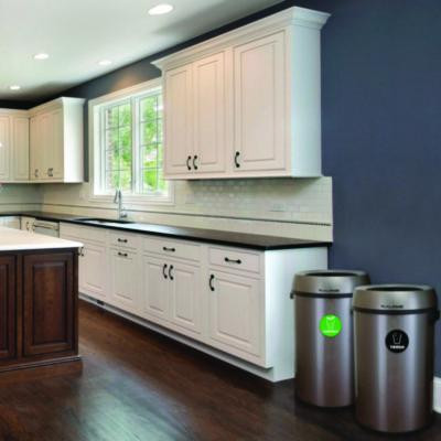 17 Gallon Stainless Steel Open Top Compost And Trash Station