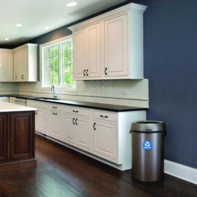 17 Gallon Stainless Steel Open Top Recycling Bin Receptacle