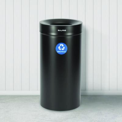 27 Gallon Stainless Steel Recycling Can, Black