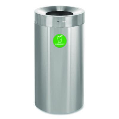 27 Gallon Stainless Steel Compost Can, Brushed Stainless Steel