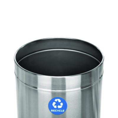 27 Gallon Stainless Steel Recycling Can And Trash Receptacle, Brushed Stainless Steel