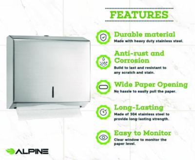 Horizontal C-Fold/Multi-Fold Paper Towel Dispenser, 10.2 x 4 x 11.2, Brushed Nickel