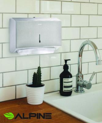 Horizontal C-Fold/Multi-Fold Paper Towel Dispenser, 7.08 x 3.93 x 10.82, Brushed Nickel