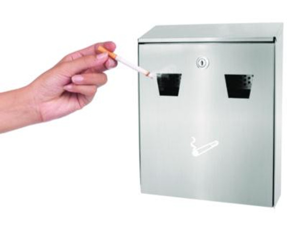 Wall-Mounted Safe Cigarette Disposal Station Outdoor Ashtray, Stainless Steel