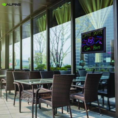 Led Illuminated Hanging Message Writing Board, Black 26" x 18" Surface, Black 27.6" x 19.7" Frame