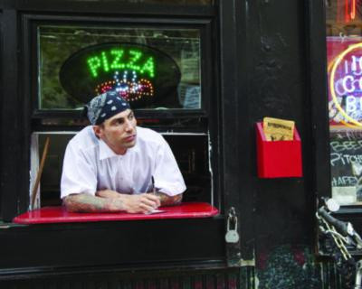 Led Oval Pizza Sign, 23 x 14, Black Frame, Green/Orange/Red/White Graphics