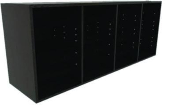 Wood Adjustable 24 Compartment Literature Organizer, 24 Sections, Letter Size, 39.3 x 11.8 x 16.3, Black