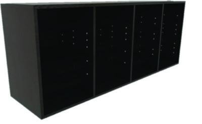 Wood Adjustable 24 Compartment Literature Organizer, 24 Sections, Letter Size, 39.3 x 11.8 x 16.3, Black