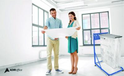 Blueprint Storage Cabinet Rolling Stand, Assorted Document Sizes Accomodated, 27" x 28.5" To 46.5" x 46" To 66", Blue