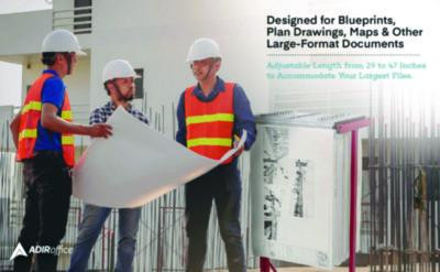 Expandable Blueprint Storage Cabinet Mobile Plan Center, Assorted Document Sizes, 20.5" x 28" To 46.5" x 50.75", Red