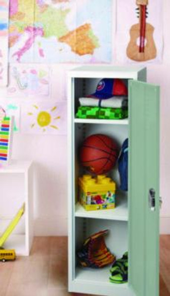 Steel Storage Locker, 1 Compartment, 15 x 15 x 48, Misty Green