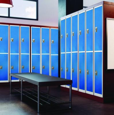 Steel Storage Locker, 2 Compartment, 12 x 12 x 72, Blue