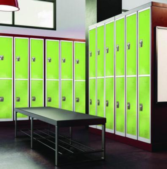 Steel Storage Locker, 2 Compartment, 12 x 12 x 72, Green