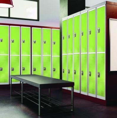 Steel Storage Locker, 2 Compartment, 12 x 12 x 72, Green
