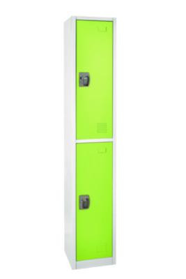 Steel Storage Locker, 2 Compartment, 12 x 12 x 72, Green
