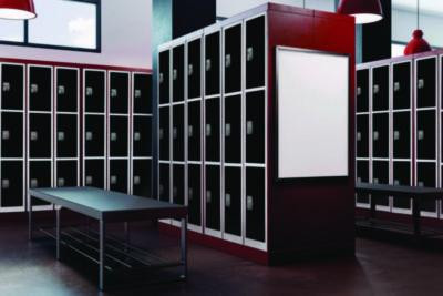 Steel Storage Locker, 3 Compartment, 12 x 12 x 72, Black