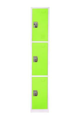Steel Storage Locker, 3 Compartment, 12 x 12 x 72, Green