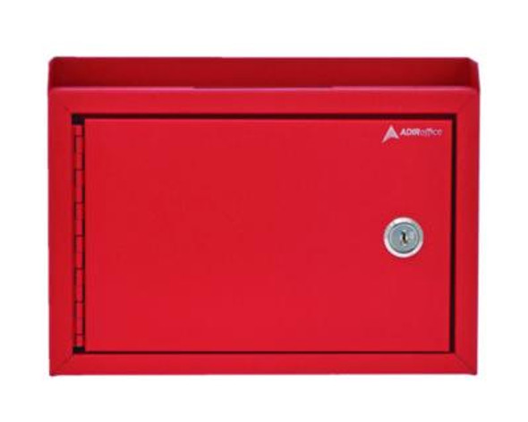 Medium Size Steel Multi-Purpose Secure Drop Box, 9.8 x 3.4 x 7.5, Red