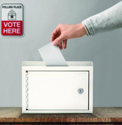 Medium Size Steel Multi-Purpose Secure Drop Box, 9.8 x 3.4 x 7.5, White