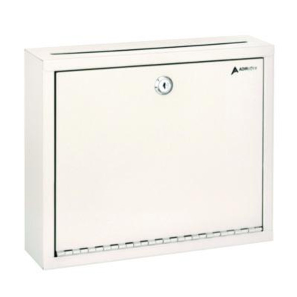 Large Size Steel Multi-Purpose Secure Drop Box, 12 x 3 x 10, White