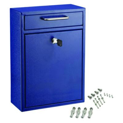 Large Ultimate Secure Drop Box Wall Mounted Mail Box, 11.2 x 4.7 x 16.2, Blue