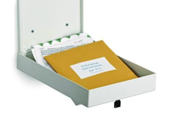 Large Wall Mounted Weatherproof Steel Secure Drop Box, 11 x 2.4 x 16, White