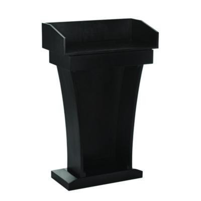 Wood Stand-Up Podium Lectern Speaker Stand With Drawer And Storage Area, 27.55 x 14 x 43.3, Black