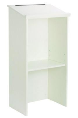 Wood Stand-Up Podium Lectern Speaker Stand, 23 x 15 x 45.8, White
