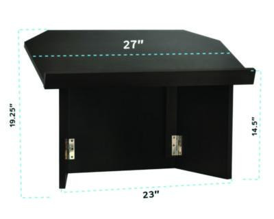 Foldable Tabletop Podium Lectern Speaker Stand, 27 x 16 x 19, Black