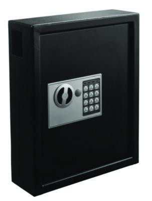 Steel Digital Lock Key Cabinet, 40-Key, 13 x 4 x 14.3, Stainless Steel 304, Black