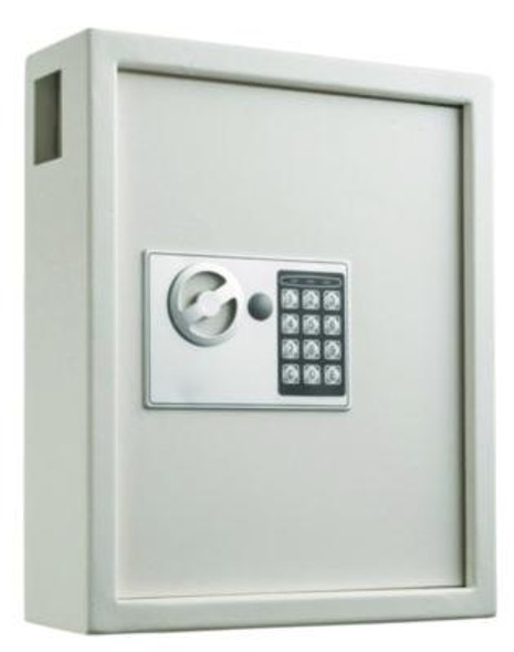 Steel Digital Lock Key Cabinet, 40-Key, 13 x 4 x 14.3, Stainless Steel 304, White