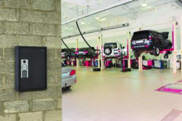 Steel Digital Lock Key Cabinet, 60-Key, 13 x 2.6 x 17, Stainless Steel 304, Black