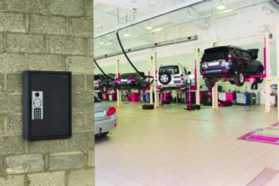 Steel Digital Lock Key Cabinet, 60-Key, 13 x 2.6 x 17, Stainless Steel 304, Black