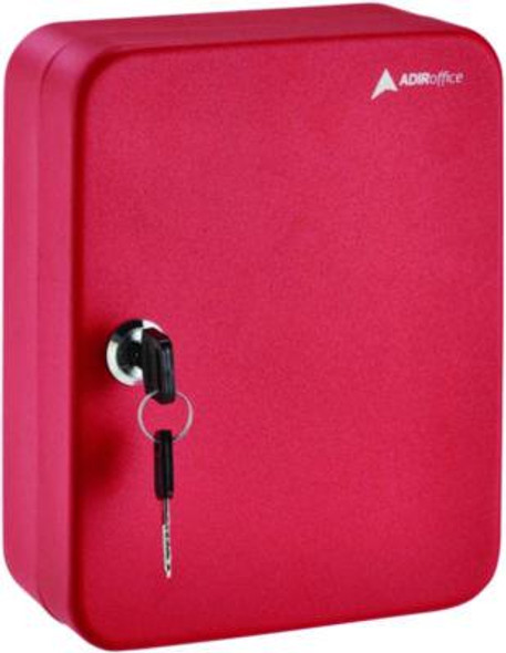 Steel Secure Key Cabinet With Key Lock, 48-Key, 7.1 x 3.1 x 10, Stainless Steel 304, Red