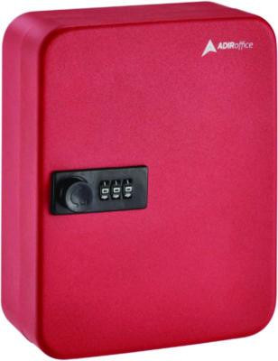 Steel Heavy-Duty Key Cabinet With Combination Lock, 30-Key, 6.4 x 3 x 8, Stainless Steel 304, Red