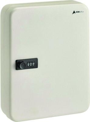 Steel Heavy-Duty Key Cabinet With Combination Lock, 30-Key, 6.4 x 3 x 8, Stainless Steel 304, White