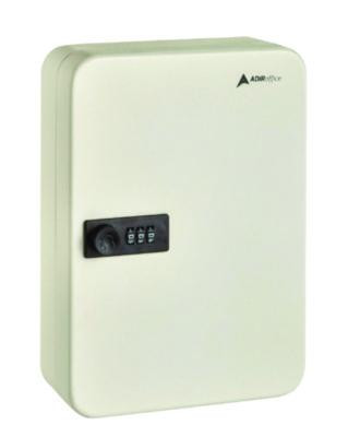 Steel Heavy-Duty Key Cabinet With Combination Lock, 48-Key, 7.1 x 3 x 10, Stainless Steel 304, White