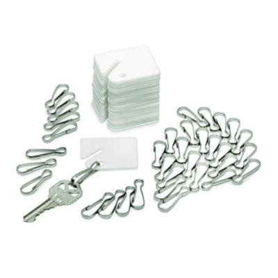 Plastic Identification Key Tags, White, 100/Pack