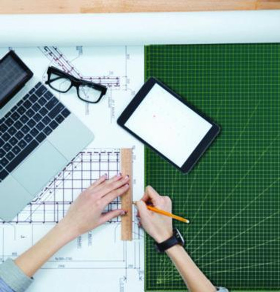 Reversible Self Healing Cutting Mat, 1" Grid With Guide Angles, 30" x 42", Green/Black