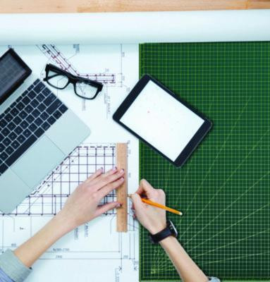 Reversible Self Healing Cutting Mat, 1" Grid With Guide Angles, 30" x 42", Green/Black