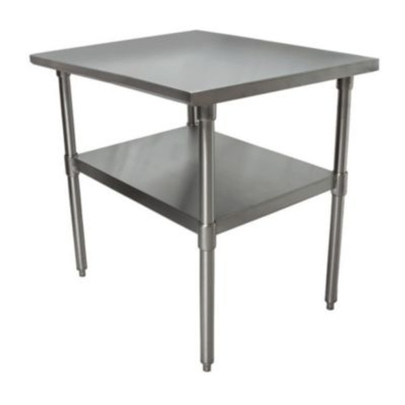 Stainless Steel Flat Top Work Tables, 24w x 24d x 36h, Silver, 2/Pallet