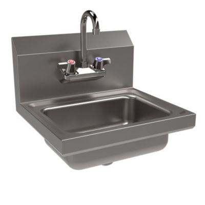 Stainless Steel Hand Sink With Faucet, 14" l x 10" w x 5" d