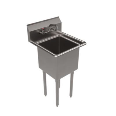 Stainless Steel Sink And Faucet Bundle, Sink/Faucet/Faucet Mounting Kit/Drain, 15" L x 15" W x 14" D