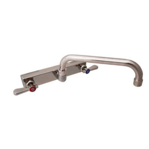 Evolution Splash Mount Stainless Steel Faucet, 4.69" Height/12" Reach, Stainless Steel