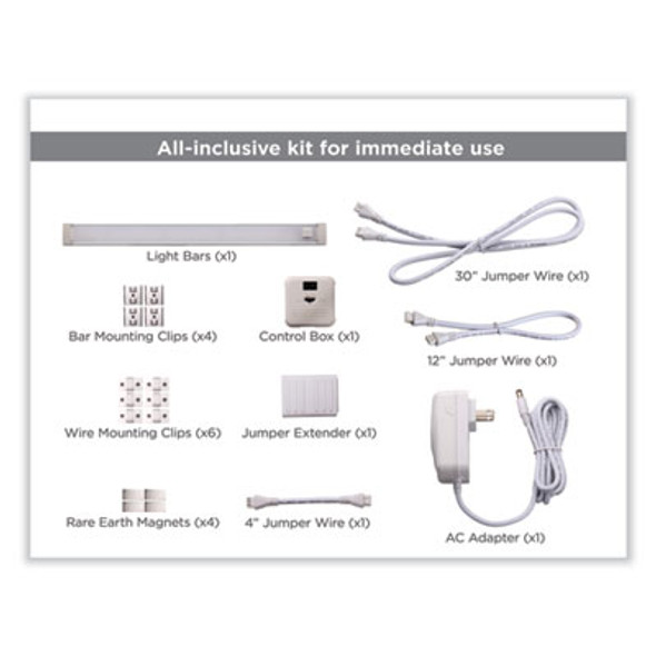 Led Dimmable Under Counter Office Lighting With Motion Sensor And Magnetic Option One-Bar Kit, 0.78w x 0.39h