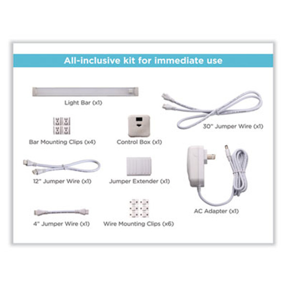 Led Dimmable Under Counter Lighting With Motion Sensor And Magnetic Option Nine-Inch One-Bar Kit, 0.78w x 0.39h