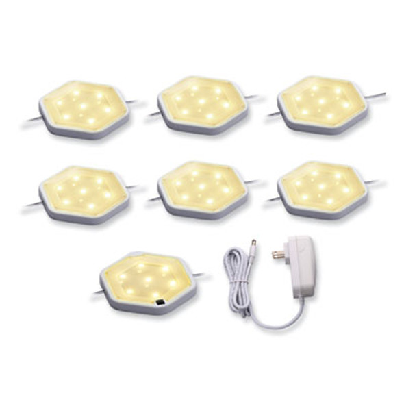 Led Under Cabinet Puck Light Kit, 2.68w x 0.3h, White